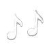 Sterling Silver Musical Note Mini Earrings