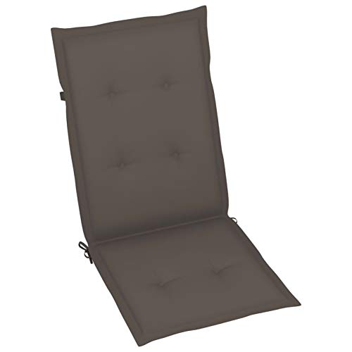 Tidyard 3X Gartenstuhl Klappbar mit Taupe Auflagen Hochlehner Holzstuhl Stuhl Stühle Gartensessel Klappstuhl Gartenstühle Akazienholz Massiv – Bild 5