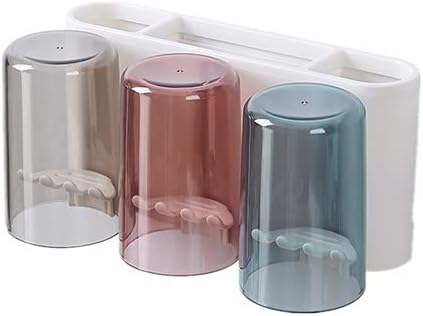 Amazon 歯ブラシスタンド 家族用 お風呂 洗面所 収納 歯ブラシ立て 環境保護と衛生歯ブラシたて 多機能 歯磨き粉を収納できるはぶらしたて 置き型粘着式 歯ブラシスタンド 壁掛け歯ブラシホルダー バスルーム 自動歯磨き粉ディスペンサー洗面台収納化粧品収納