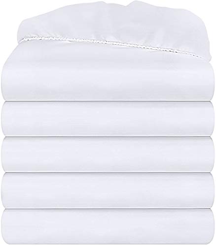 Utopia Bedding Fitted Sheets - Pack of 6 - Soft Brushed Microfiber - Deep Pockets, Wrinkle, Shrinkage & Fade Resistant - Easy Care (Twin, White)