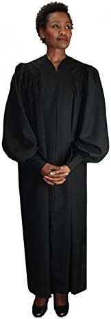 Regal Robes Unisex Velcro Cuff Baptismal Robe - Black