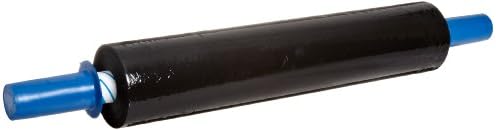 BO80204M Linear Low Density Polyethylene Black Opaque Cast Hand Stretch Wrap with UVI additive, Built-in Dispenser and Hand Brakes, 1000' Length x 20" Width x 80 Gauge Thick (Case of 4)