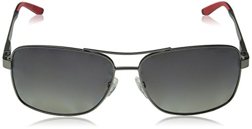 Carrera Men's CA8014S Polarized Rectangular Sunglasses, Semi Matte Dark Ruthenium & Gradient, 61 mm