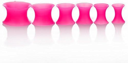 YanTuj 12pcs Thin Double Flare Flexible Tunnels 8G-00G Silicone Plugs 6 Pairs Plug Kit