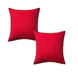 Solid Red Throw Pillow Cover Cushion Sleeve NEW 20 X 20, 2 Pack