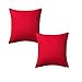Solid Red Throw Pillow Cover Cushion Sleeve NEW 20 X 20, 2 Pack