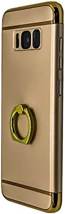 Samsung S8 Case,All-Round Protection With Free Rotating Metal Ring Holder (Gold)