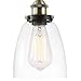 Light Society Camberly Wall Sconce, Clear Glass Shade with Antique Brass Finish, Vintage Modern Industrial Farmhouse Lighting Fixture (LS-W130)