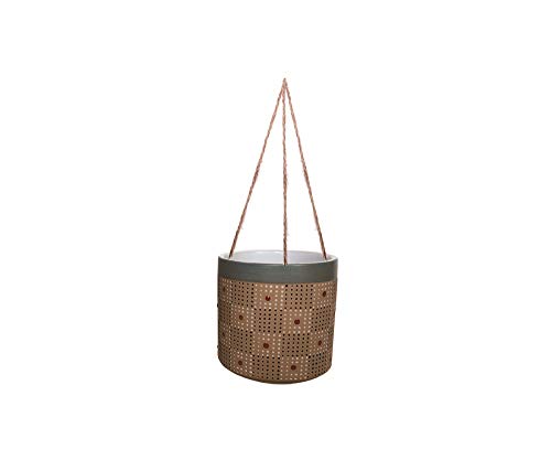 Blue Sky Ceramic Hanging Cranston 5" Flower Pot, Multi Color