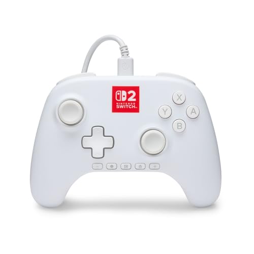 Kabelgebundener Advantage-Controller für Nintendo Switch 2 mit Lumectra - Weiß, offiziell lizenziert, RGB-Beleuchtung, Halleffekte, belegbare Tasten, C-Taste, Pro-Controller