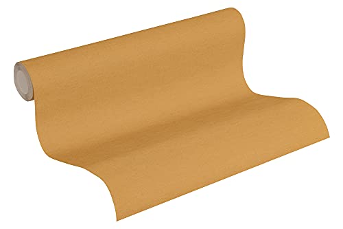A.S. Creation Plain Wallpaper Cuba Non-Woven 10.05 m x 0.53 m Yellow Made in Germany 371784 37178-4