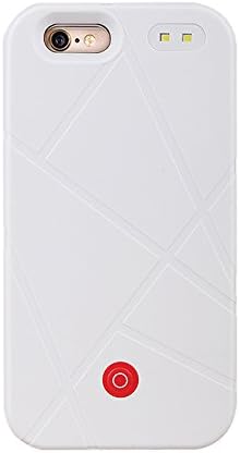 Kiwivalley LED Light Up Selfie Phone Case, LED Flash Light Phone Case for Iphone6 with Rechargeable Backup Power Bank ,Perfect for Camping,Night Running,Night Self-Timer (White)