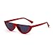GIFIORE Retro Cat Eye Sunglasses Vintage Semi Rimless Frame Cateye Sun Glasses UV Protection (Red Frame Gray lens)
