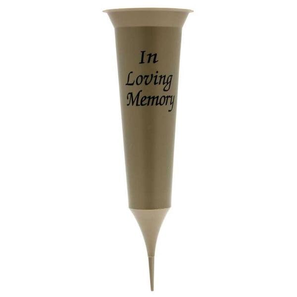 Special Graveside Memorial Grave Spiked Flower Vase In Loving Memory Special Memorial Vase for Graves - Plastic Cemetery Flower Holder with Spike, (1, Gold (In Loving Memory))