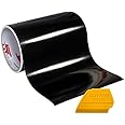 Oracal 751 Premium Long-Term Indoor & Outdoor Craft Vinyl 12in x 6ft Roll for Cutters and Plotters Including Hard Yellow Detailer Squeegee (Gloss Black)