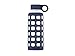 purifyou 40/32/22/12 oz Borosilicate Glass Water Bottles with Volume & Times to Drink, Silicone Sleeve & Stainless Steel Lid Insert, Reusable Bottle for Fridge Water, Milk, Juice (32oz Midnight Blue)