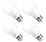 Hyperikon A19 Dimmable LED Light Bulb, 9W (60W Equivalent), ENERGY STAR Qualified, 4000K (Daylight Glow), CRI90+, 840 Lumens, Medium Screw Base (E26), UL-Listed, 4-Pack