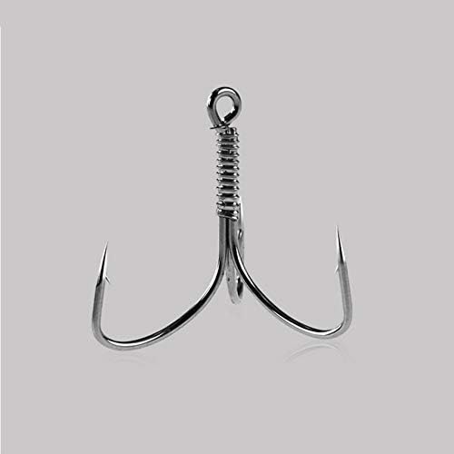 Kmtar 3 Claw Carbon Steel Fishing Hooks Set in Fly Fishhooks Jig Barbed with Hole for Fishing Accessories for Fishing