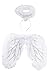 Angel Costume - White Feather Wings and Halo Headband, Photo Prop Cosplay Accessories for Kids