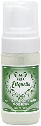 Toilet Paper Moistener Solution for Natural Honestly Flushable Bathroom Wet Wipes for men &amp; women; contains Organic Aloe, vitamin A,E &amp; C by Etiquette [3.4 fl. oz.]