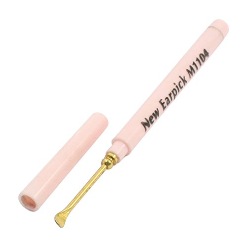 Pink Metal Earpick Ear Curette Earwax Cleaner Remover Spoon Tweezers