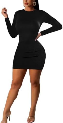long sleeve zip up bodycon dress Long Sleeve Zip Front Contour Detail Mini Dress In Black Knit | EGO US