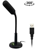 USB Computer Microphone,PC Microphone Plug & Play Home Studio Microphone for Desktop/Laptop/Notebook,Recording for YouTube,Podcasting,Gaming,Online Chatting,Black