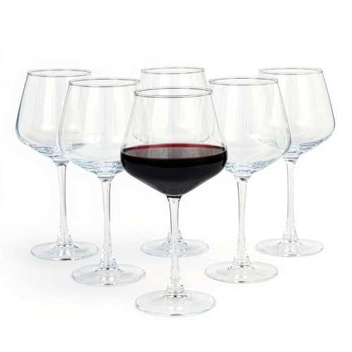 Stiel-Rotweingläser, 6-Teiliges Set, 592ml, Spülmaschinenfest