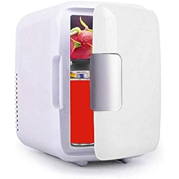 Mini Fridge for Car, 4 Liter Capacity Portable Car Fridge Mini Portable Compact Personal Fridge Electric Cooler & Warmer with Two Layers Detachable Partition