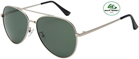 unisex-adult polarized Sunglasses 5pcs set (Blackish green len silvery Frame, 59)
