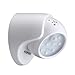 WOOPHEN Indoor Bright Wireless Fulcrum Motion Sensor LED Porch Light/ Spotlight - Auto ON/Off, Battery Powered (White)