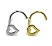 Kokkn 3 Pcs Heart Nose Studs Piercing Ornament Nose Ring Screw Stainless Steel Curved Nose Nails (Silver)