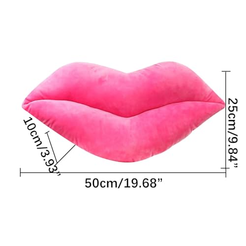 Valentine'S Day Sexy Red Lips Pillows, 30cm Lip Pillow Decorative Pillow, Lip Shape Pillow,Super Soft 3d Fluffy Pillow,Valentines Day Cute Soft Plush Lip Pillow For Bed Couch Living Room (A 50CM)
