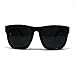 Oversized Sunglasses Super Dark Lens Black Thick Horn Rim Frame