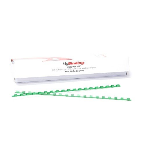 Green Plastic Binding Combs - 100pk (3/8" - 55 Sheets)