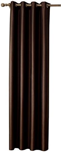 GYMNLJY Curtains Bedroom Blackout Insulated Brown drape Window Drapes Big hole (1 panels) , 52x84inch