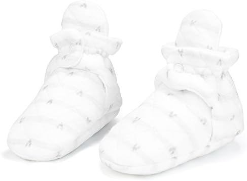 Booties Newborn Slippers For Baby Boys Girls 100% cotton (Heart Grey, 3-6M)