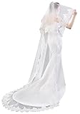 EllieHouse Women's Custom Made Long 2 Tier Wedding Bridal Veil With Free Comb White E74