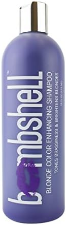 Amazing Purple Toning Shampoo, Alcohol Free Tones, Prevents, Balances Brassiness in Blonde, Color Treated, Silver, Grey Hair - Paraben Free Bombshell Blonde Shampoo 16 Fl.oz