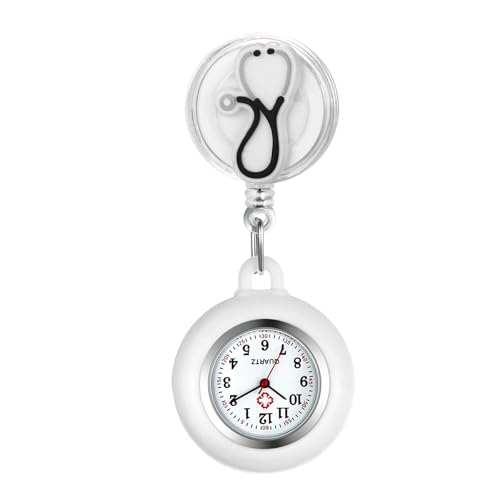 Avaner Retractable Nurse Pocket Watches: Clip-on Silicone Lapel Hanging Brooch Fob Watch for Doctors Nurses