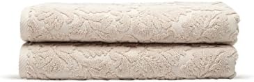 Chortex Baroque %100 Turkish Cotton Bath Sheet, Set of 2 (Stone)