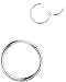Forbidden Body Jewelry 316L Surgical Steel Hinged Seamless Nose Rings Hoop 16 gauge (16G), Diameter 12mm, Silver Tone.