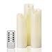 Flickering Flameless candles 7'8'9' Set of 3 & AA Battery Operated Long Life Candles With 10-Key Remote Timer Function And Realistic Flickering Flame for Party for Gifts and Decoration Use