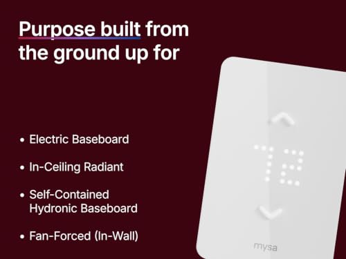 Mysa Smart Thermostat LITE for Electric Baseboard Heaters | Save Up to 26% on Heating | WiFi Programmable | 7-Day Scheduling | HomeKit, Alexa, Google | 120V-240V