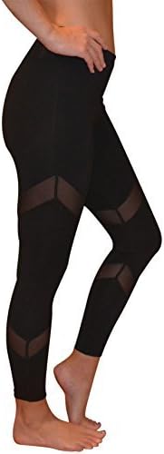 Women's Leggings "X" Mesh Yoga Pants by Yoggir (Small, Gray)