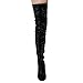 CAPE ROBBIN GD80 Women's Snug Fit Inside Zip Stretchy Block Heel Thigh High Boot