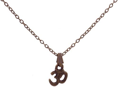 Eco Spirit Jewelry “Eco Friendly” Bronze-Tone Dainty Om Symbol Pendant Necklace 18”