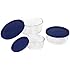 Pyrex Simply Store Glass Round Food Container Set with Blue Lids (6-Piece)