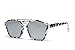 SojoS Square Fashion Women Mirrored Lens Abstract Sunglasses SJ2003 With White Frame/Silver Lens