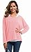 UGET Women's Sweater Casual Oversized Baggy Off-Shoulder Shirts Batwing Sleeve Pullover Shirts Tops Asia XXL Pink